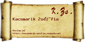 Kacsmarik Zsófia névjegykártya