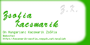zsofia kacsmarik business card